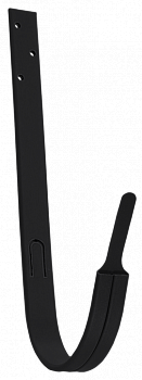 крюк крепления желоба длинный grand line pu matt d125 мм, ral 9005 черный матовый