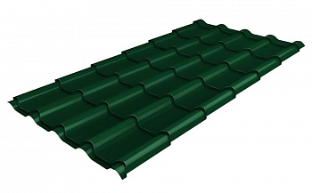 металлочерепица kamea drap 0,45 мм полиэстер матовый текстурированный (ре), ral 6005 зеленый мох