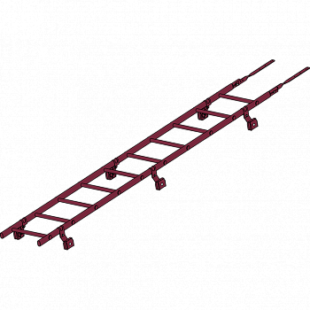 лестница кровельная roofsystems prestige 400 фальц для фальцевой кровли, ral 3005 красное вино (3 м)